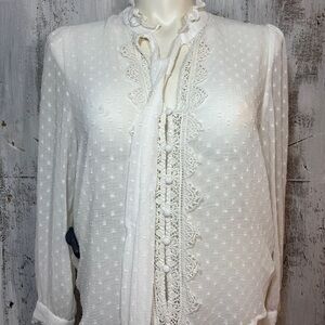 COPY - ZARA LACE DOTTED MESH BLOUSE  | 7200/224 |